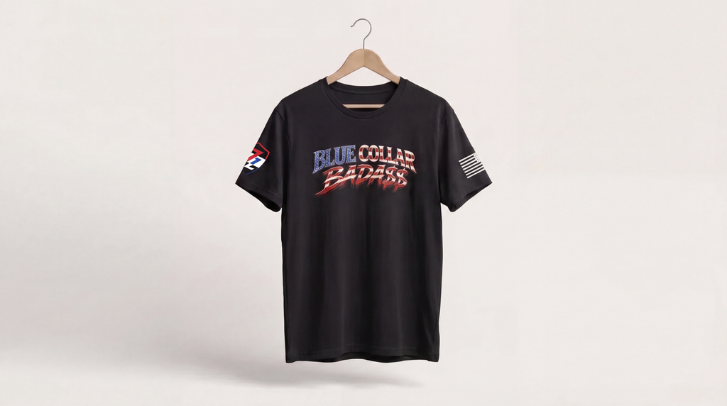 Blue Collar Bada$$ T-Shirt - Hanging