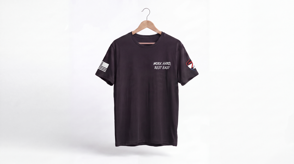Work Hard Rest Easy Shirt - Hanging Front