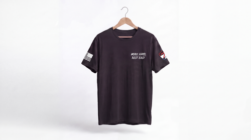 Work Hard Rest Easy Shirt - Hanging Front